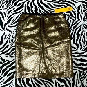 New Tory Burch gold shimmery glittery metallic Brandy party new years skirt NWT